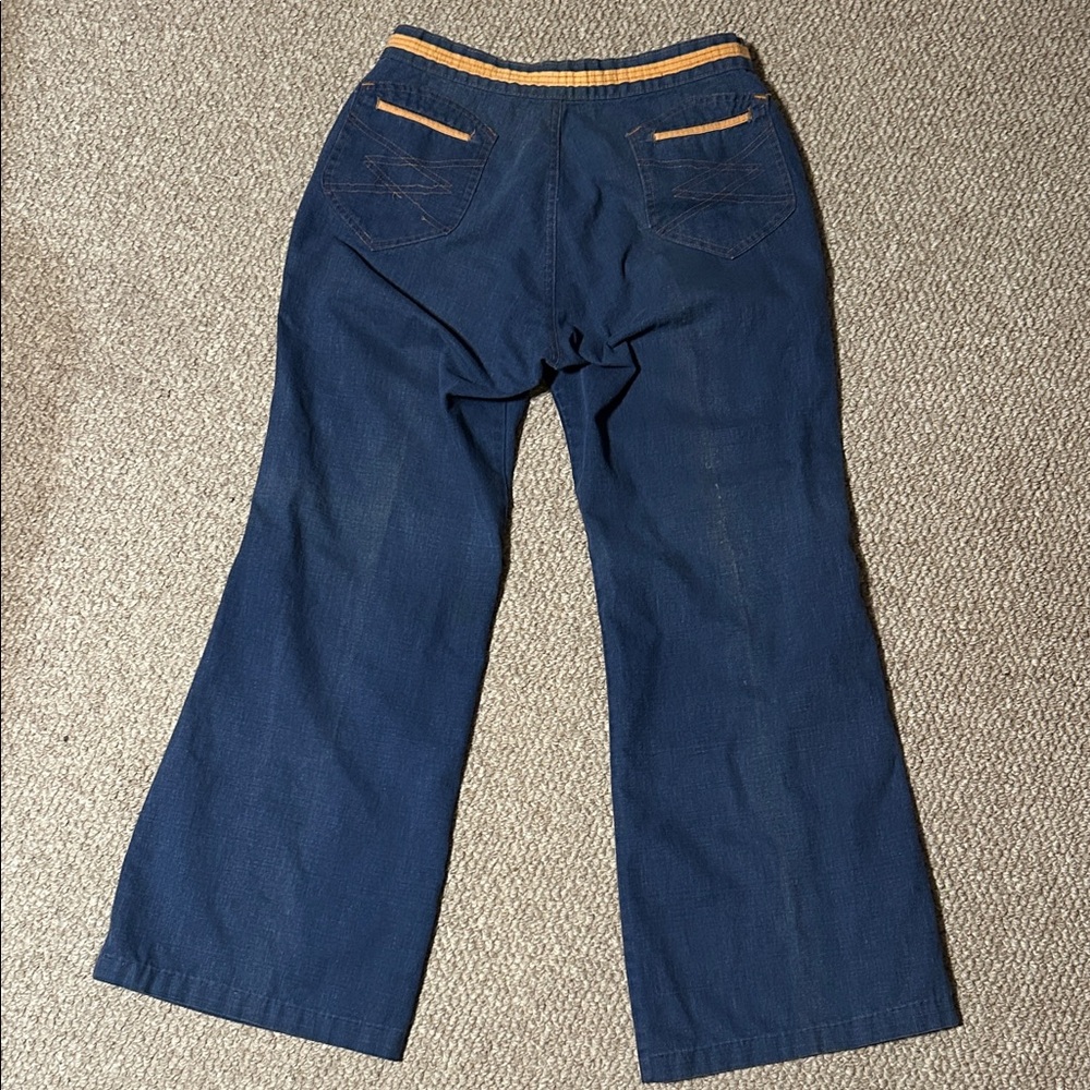 Vintage 1970s Women's Wide Leg Chambray Blue Jeans